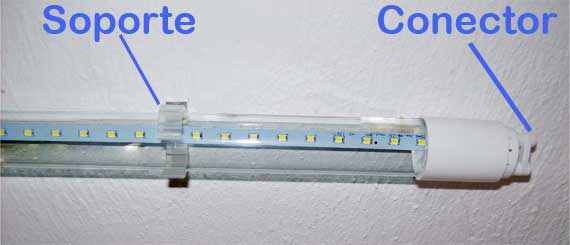 fijacion de un tubo de leds